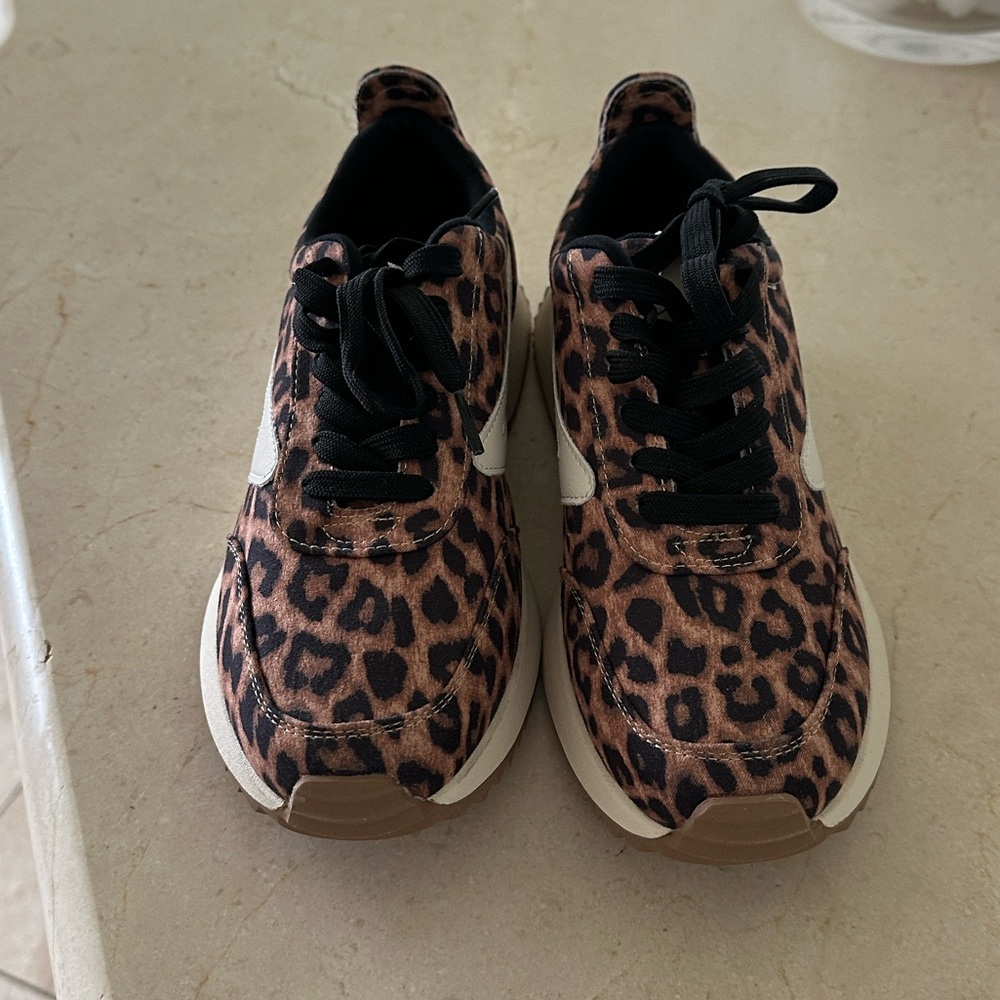 Dolce Vita Animal Print Sneakers with Black Accents